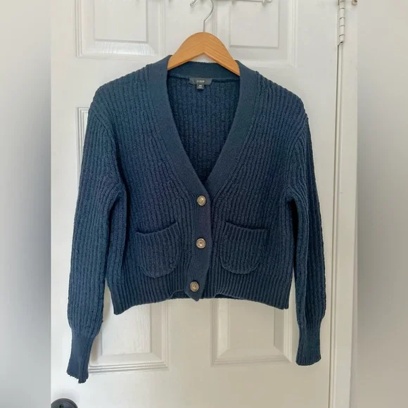 J Crew Cropped patch-pocket beach cardigan sweater - Picture 3 of 12